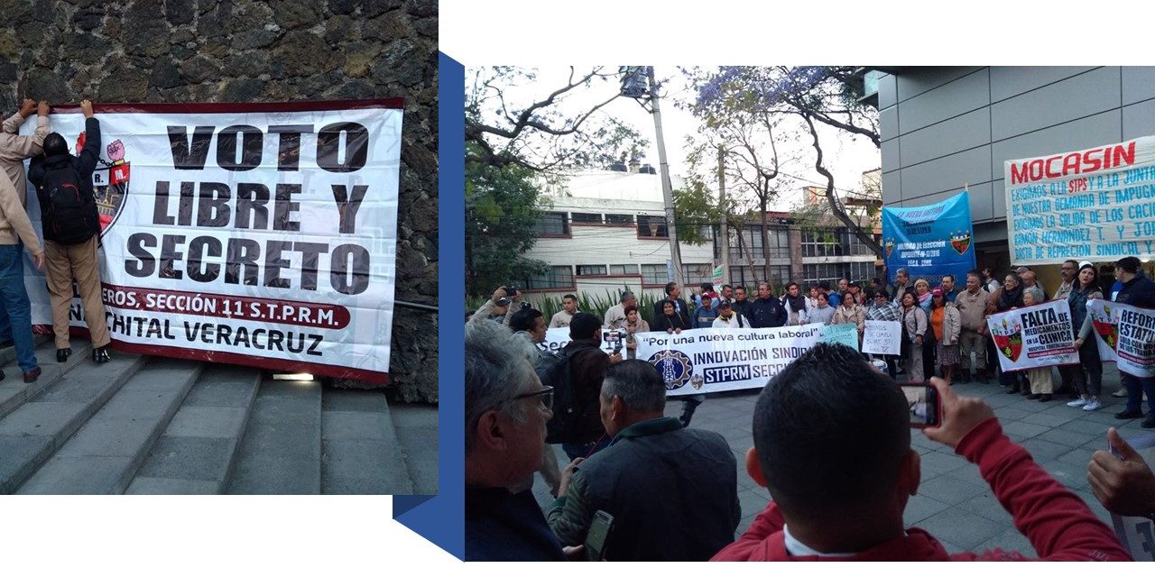 Fuera charros del sindicato petrolero. ¡Viva la democracia sindical!